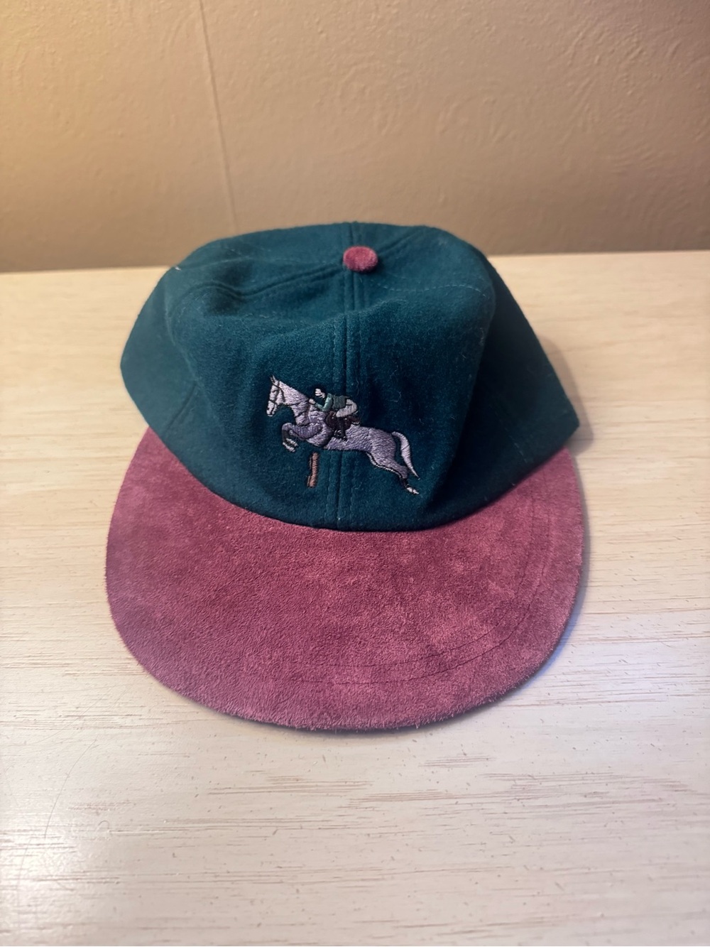 Vintage 90s Stitched Equestrian Wool Blend and Genuine Suede